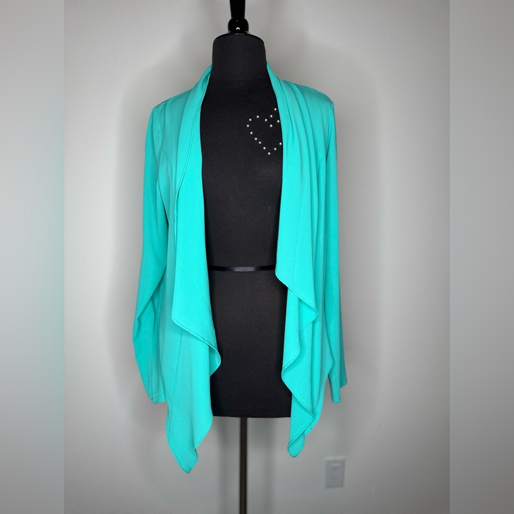 TORRID Blazer Cardigan Teal Drape Open Front